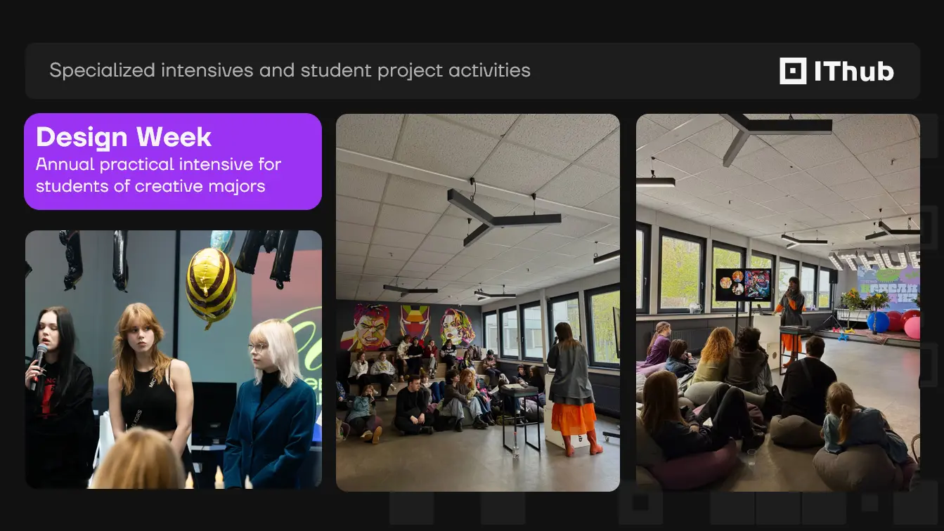 Slide featuring a college life photo gallery