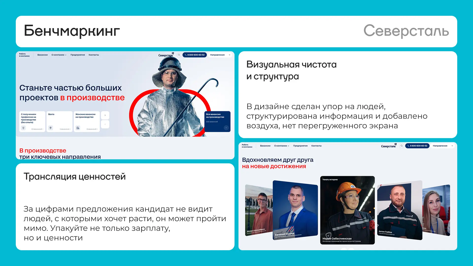 Бенчмаркинг Северстали: трансляция ценностей и визуальная чистота