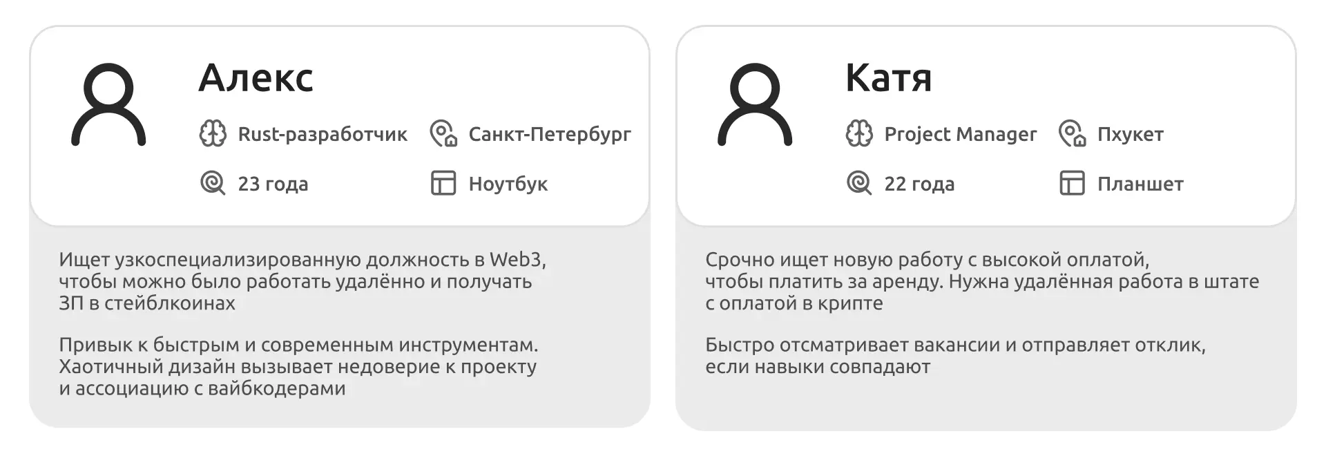 Портрет целевой аудитории web3.career