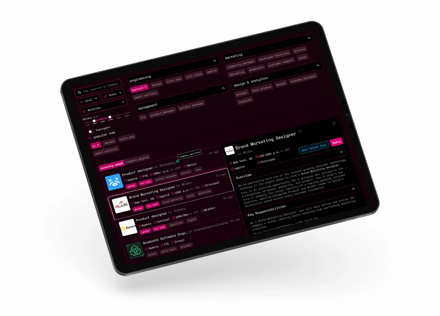 Improving UX for web3.career